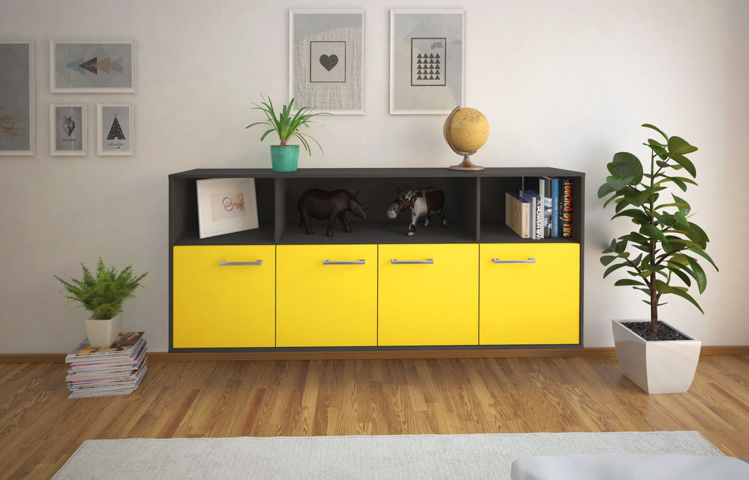 Sideboard Columbia, Gelb Front (180x79x35cm) - Stil.Zeit Möbel GmbH