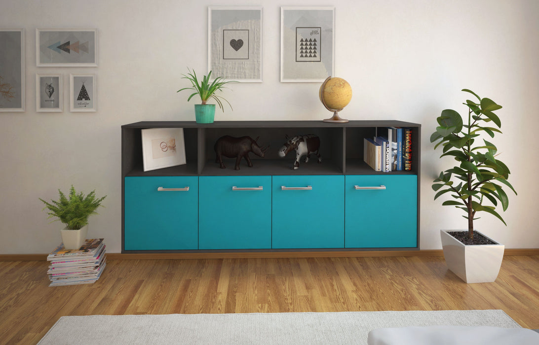 Sideboard Columbia, Tuerkis Front (180x79x35cm) - Stil.Zeit Möbel GmbH