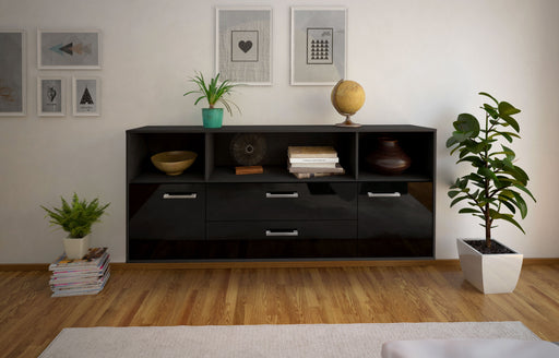 Sideboard Hartford, Schwarz Front (180x79x35cm) - Stil.Zeit Möbel GmbH