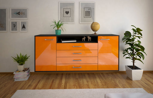 Sideboard New Haven, Orange Front (180x79x35cm) - Stil.Zeit Möbel GmbH