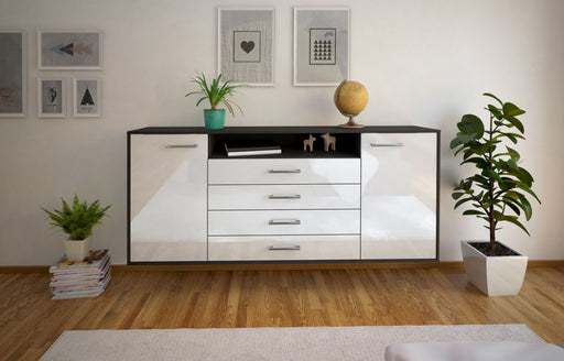 Sideboard New Haven, Weiß Front (180x79x35cm) - Stil.Zeit Möbel GmbH