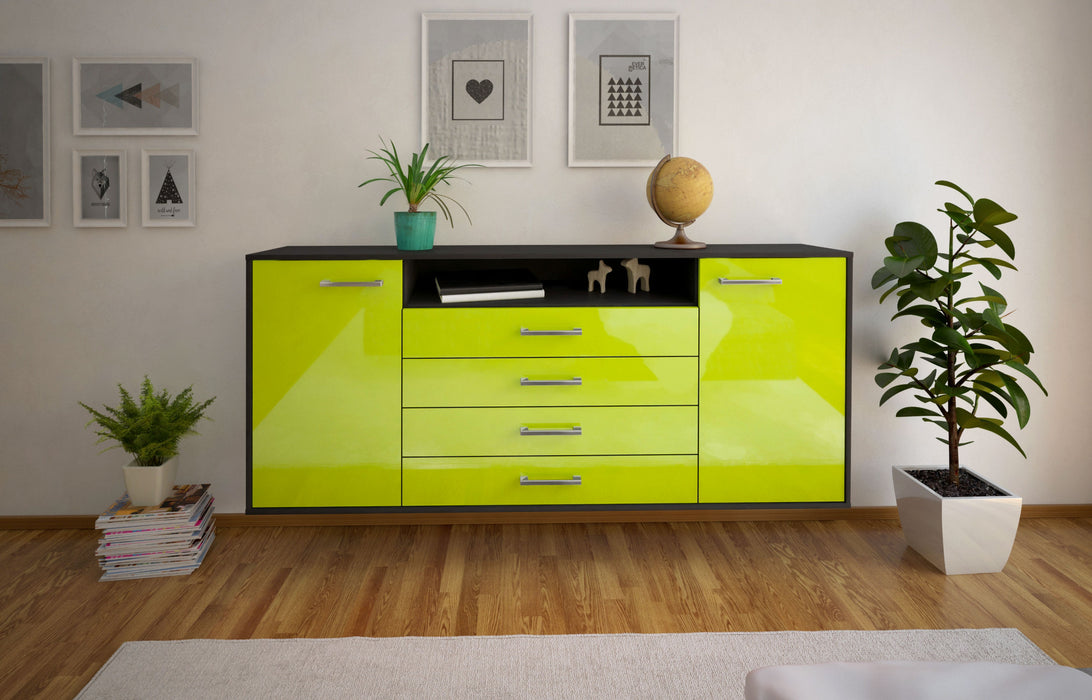 Sideboard New Haven, Gruen Front (180x79x35cm) - Stil.Zeit Möbel GmbH