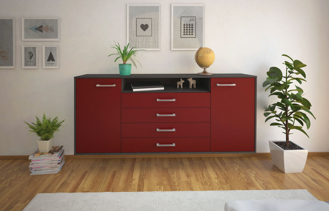 Sideboard New Haven, Bordeaux Front (180x79x35cm) - Stil.Zeit Möbel GmbH