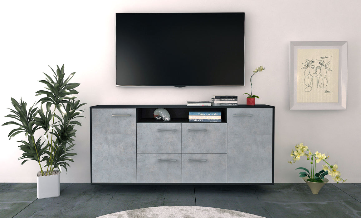 Sideboard Carrollton, Beton Front (180x79x35cm) - Stil.Zeit Möbel GmbH