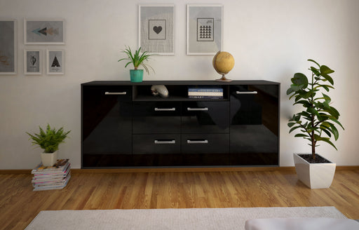 Sideboard Carrollton, Schwarz Front (180x79x35cm) - Stil.Zeit Möbel GmbH