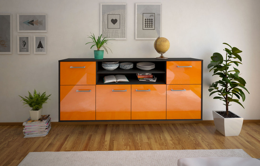 Sideboard Topeka, Orange Front (180x79x35cm) - Stil.Zeit Möbel GmbH