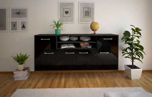 Sideboard Topeka, Schwarz Front (180x79x35cm) - Stil.Zeit Möbel GmbH