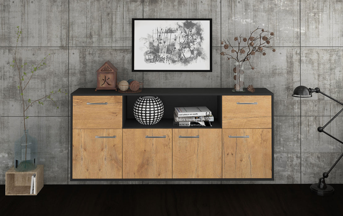 Sideboard West Valley City, Eiche Front (180x79x35cm) - Stil.Zeit Möbel GmbH