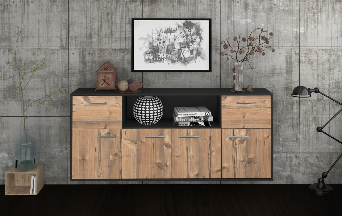 Sideboard West Valley City, Pinie Front (180x79x35cm) - Stil.Zeit Möbel GmbH