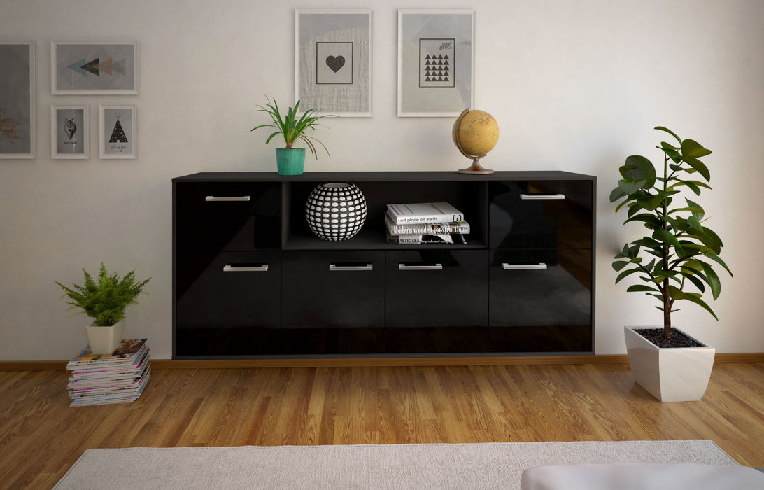 Sideboard West Valley City, Schwarz Front (180x79x35cm) - Stil.Zeit Möbel GmbH