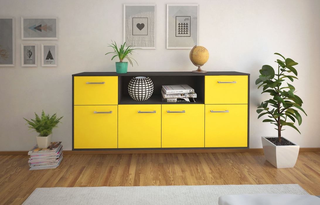 Sideboard West Valley City, Gelb Front (180x79x35cm) - Stil.Zeit Möbel GmbH