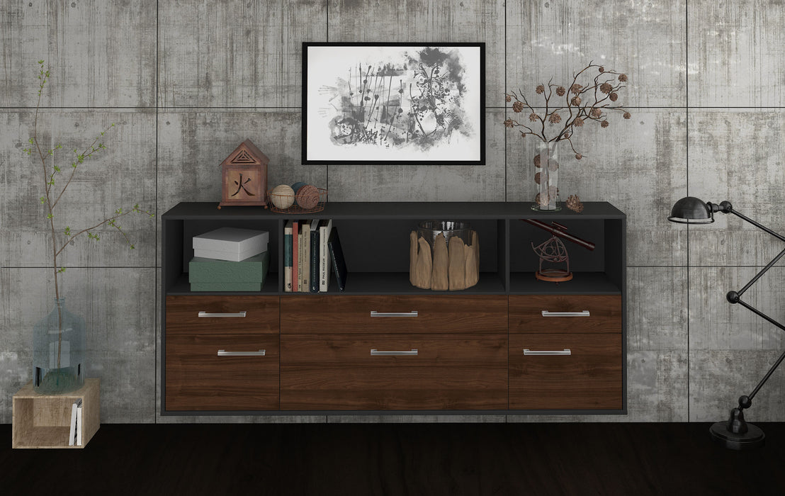 Sideboard Cary, Walnuss Front (180x79x35cm) - Stil.Zeit Möbel GmbH