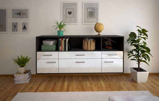 Sideboard Cary, Weiß Front (180x79x35cm) - Stil.Zeit Möbel GmbH