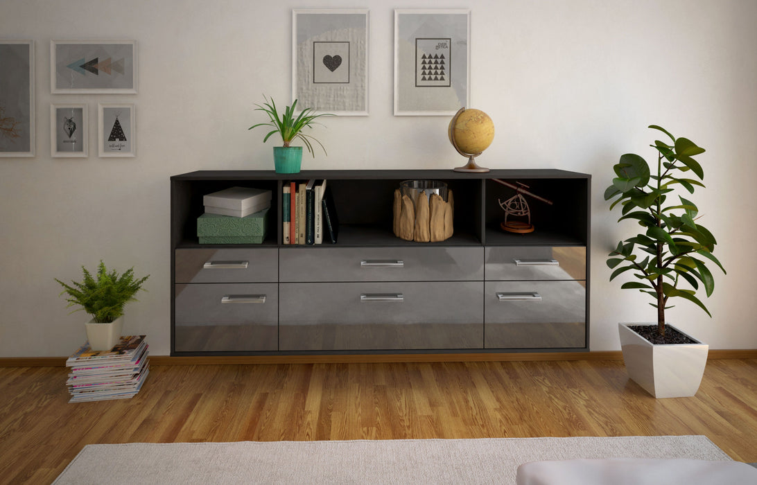 Sideboard Cary, Grau Front (180x79x35cm) - Stil.Zeit Möbel GmbH