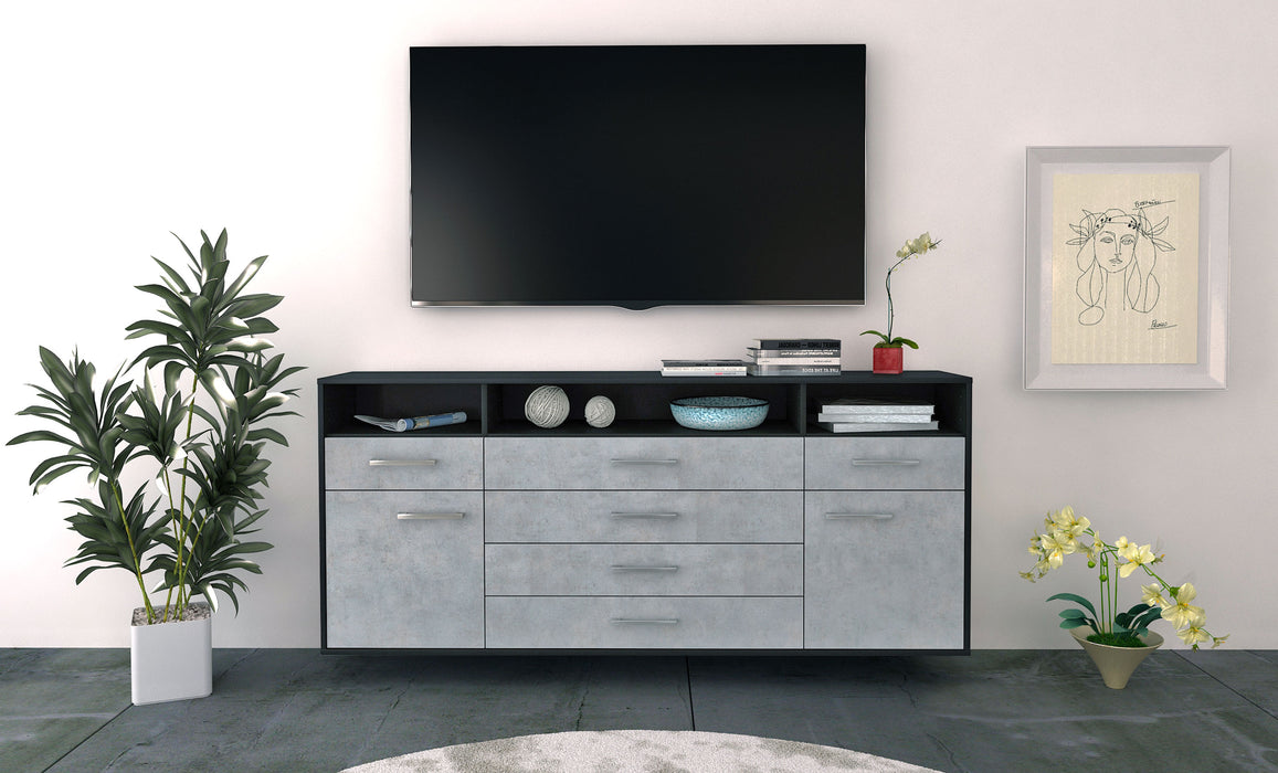 Sideboard Bellevue, Beton Front (180x79x35cm) - Stil.Zeit Möbel GmbH