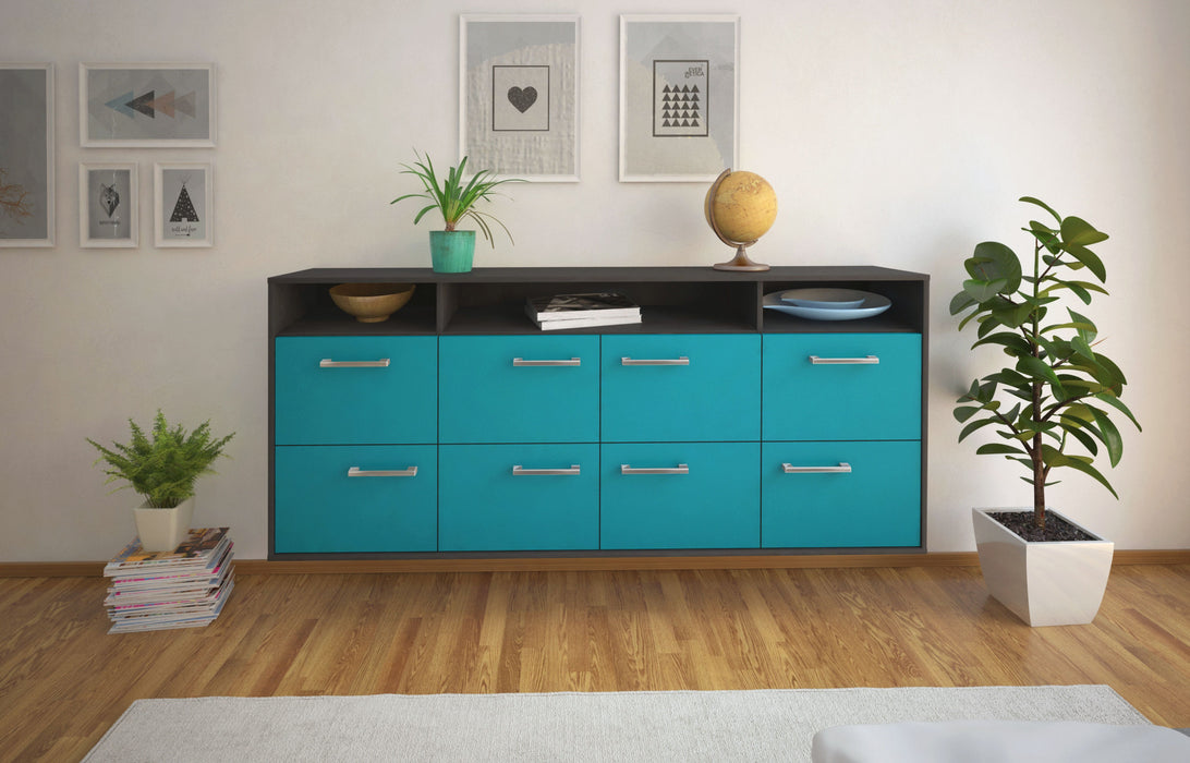 Sideboard Concord, Tuerkis Front (180x79x35cm) - Stil.Zeit Möbel GmbH