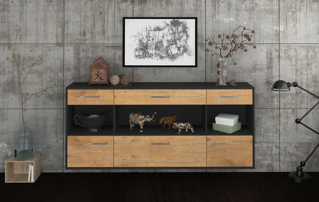 Sideboard Clarksville, Eiche Front (180x79x35cm) - Stil.Zeit Möbel GmbH