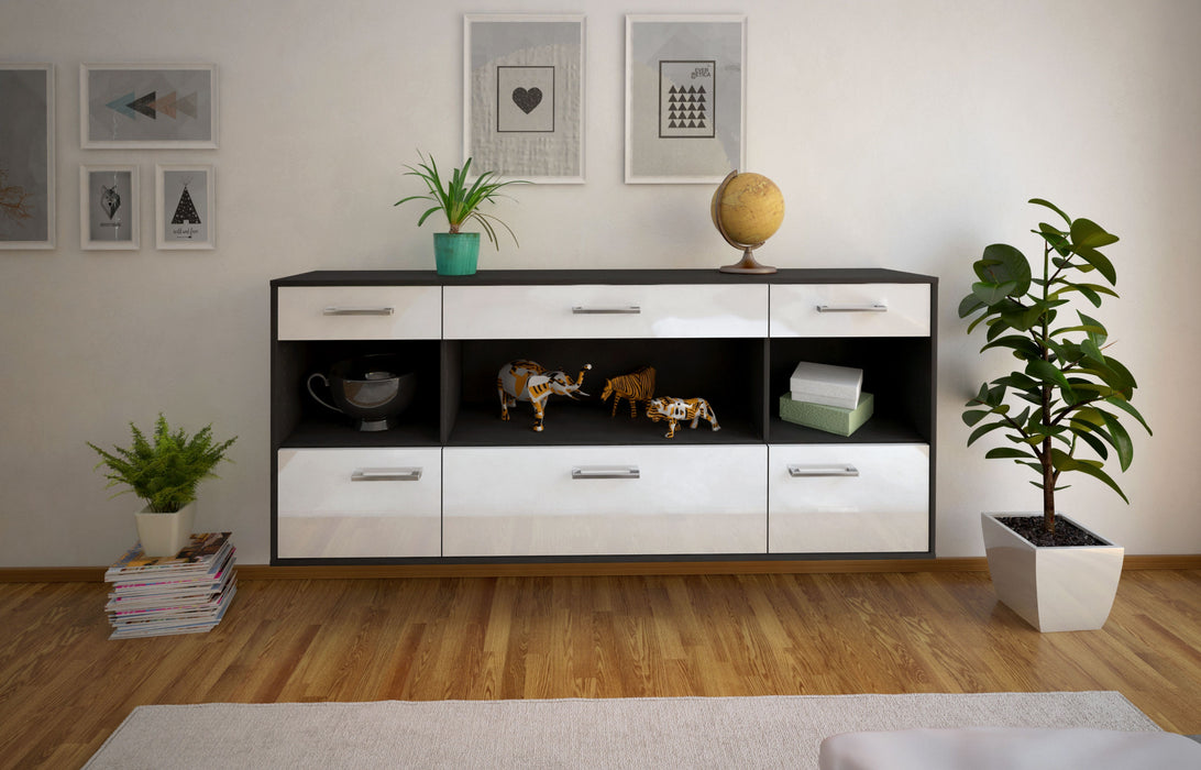 Sideboard Clarksville, Weiß Front (180x79x35cm) - Stil.Zeit Möbel GmbH