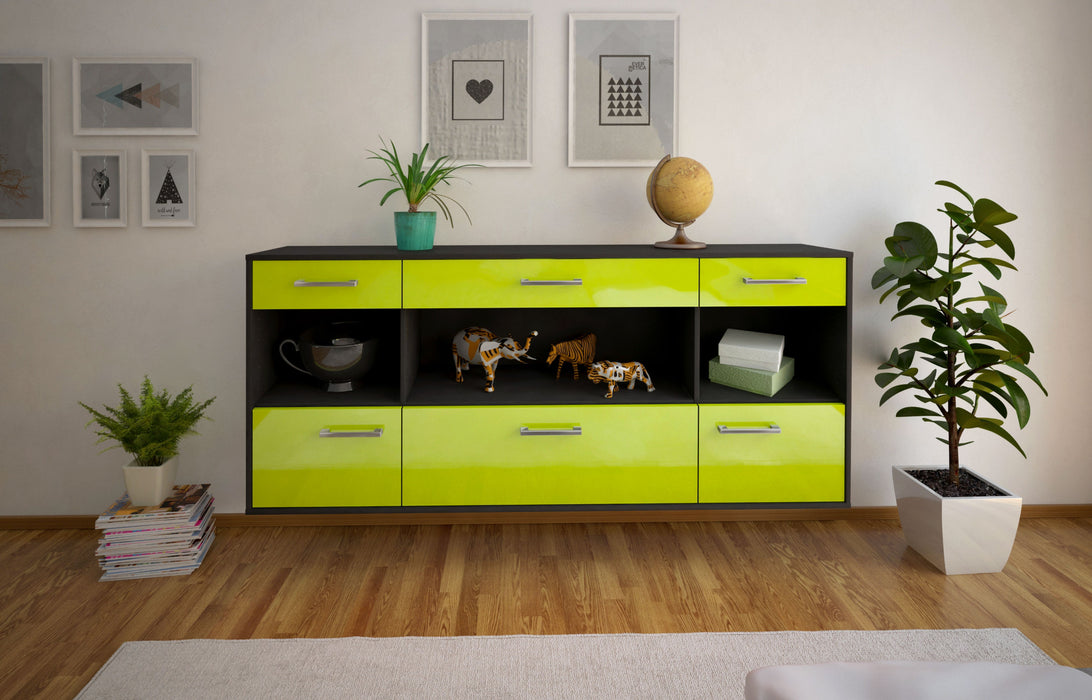 Sideboard Clarksville, Gruen Front (180x79x35cm) - Stil.Zeit Möbel GmbH