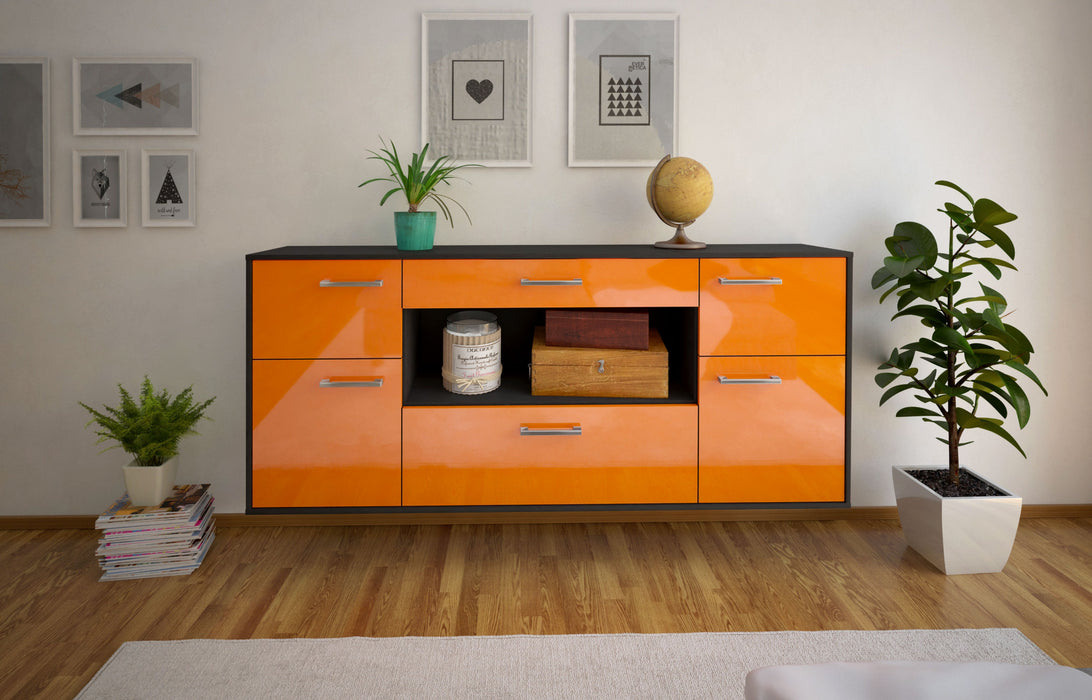 Sideboard Visalia, Orange Front (180x79x35cm) - Stil.Zeit Möbel GmbH