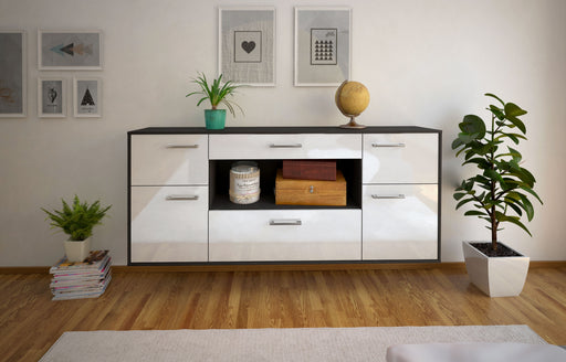 Sideboard Visalia, Weiß Front (180x79x35cm) - Stil.Zeit Möbel GmbH