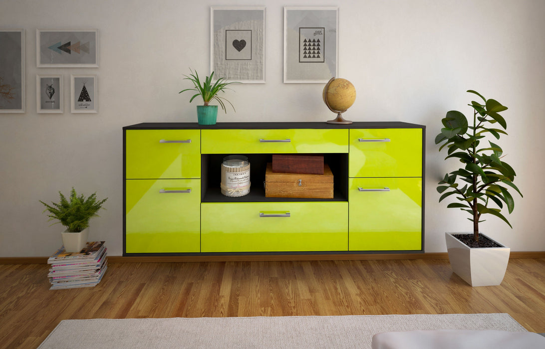 Sideboard Visalia, Gruen Front (180x79x35cm) - Stil.Zeit Möbel GmbH