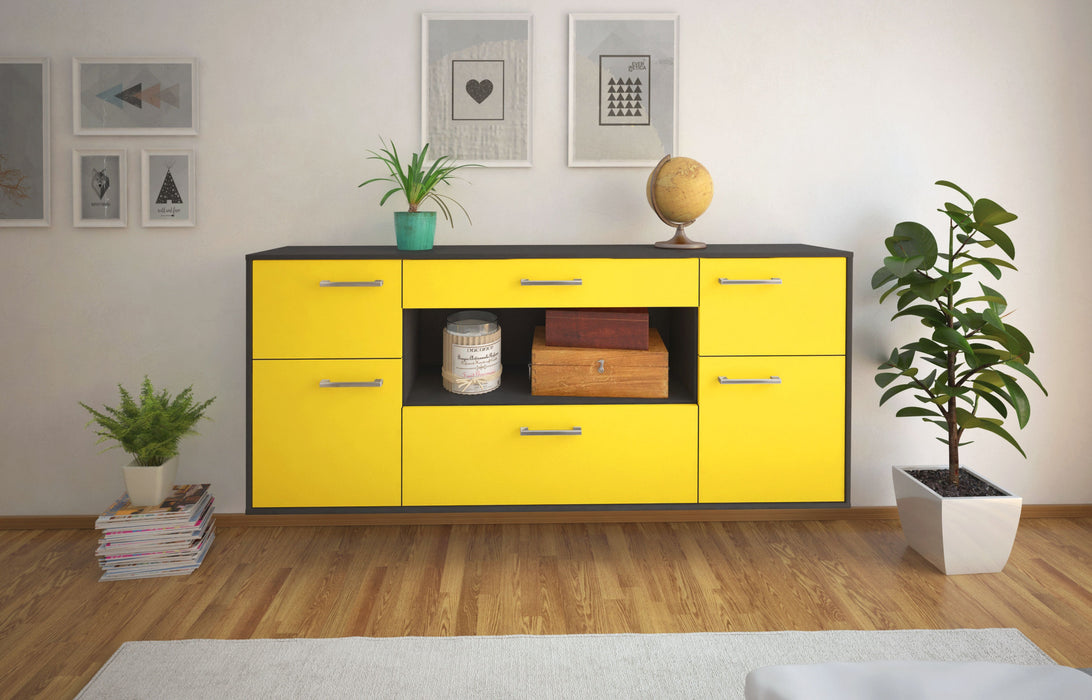 Sideboard Visalia, Gelb Front (180x79x35cm) - Stil.Zeit Möbel GmbH