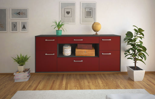 Sideboard Visalia, Bordeaux Front (180x79x35cm) - Stil.Zeit Möbel GmbH