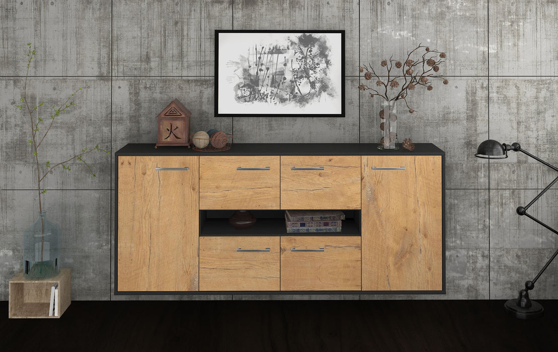 Sideboard Stamford, Eiche Front (180x79x35cm) - Stil.Zeit Möbel GmbH