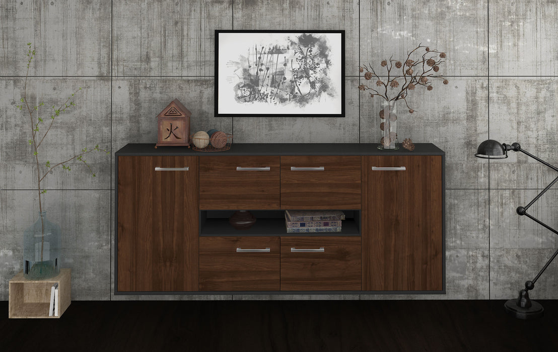 Sideboard Stamford, Walnuss Front (180x79x35cm) - Stil.Zeit Möbel GmbH