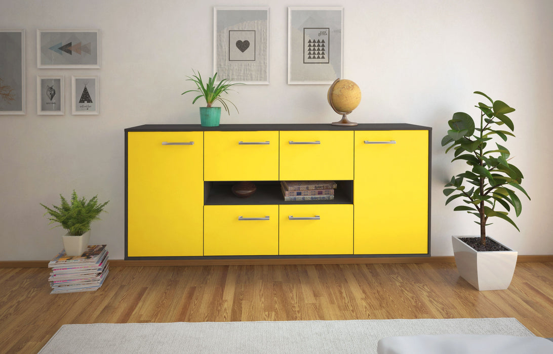 Sideboard Stamford, Gelb Front (180x79x35cm) - Stil.Zeit Möbel GmbH