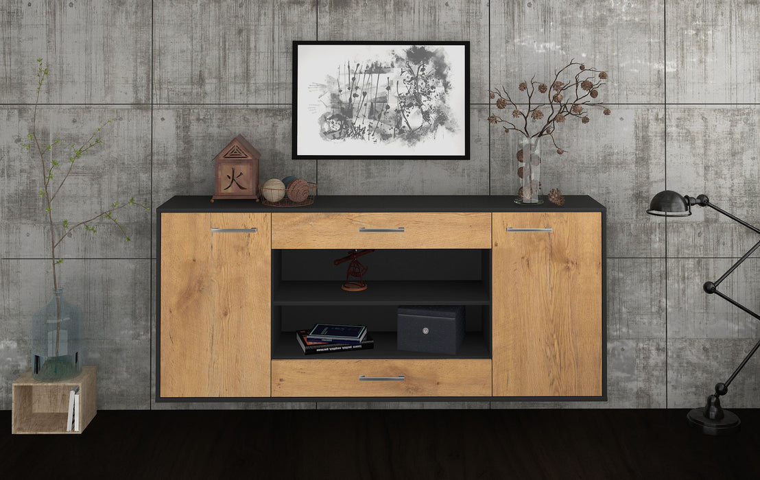 Sideboard Olathe, Eiche Front (180x79x35cm) - Stil.Zeit Möbel GmbH