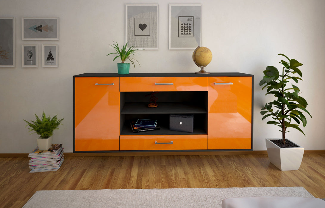 Sideboard Olathe, Orange Front (180x79x35cm) - Stil.Zeit Möbel GmbH