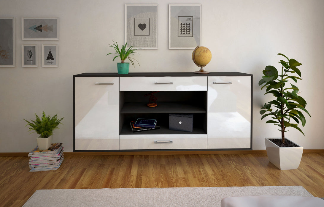 Sideboard Olathe, Weiß Front (180x79x35cm) - Stil.Zeit Möbel GmbH