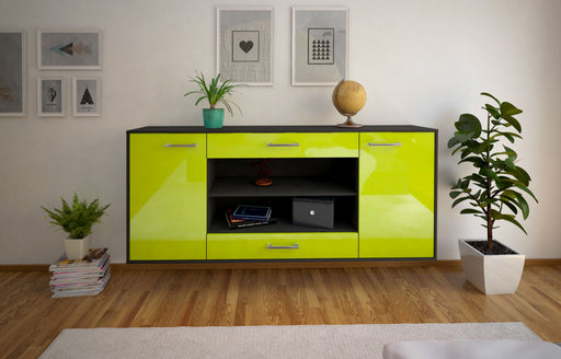 Sideboard Olathe, Gruen Front (180x79x35cm) - Stil.Zeit Möbel GmbH