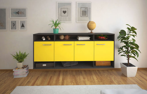 Sideboard Provo, Gelb Front (180x79x35cm) - Stil.Zeit Möbel GmbH