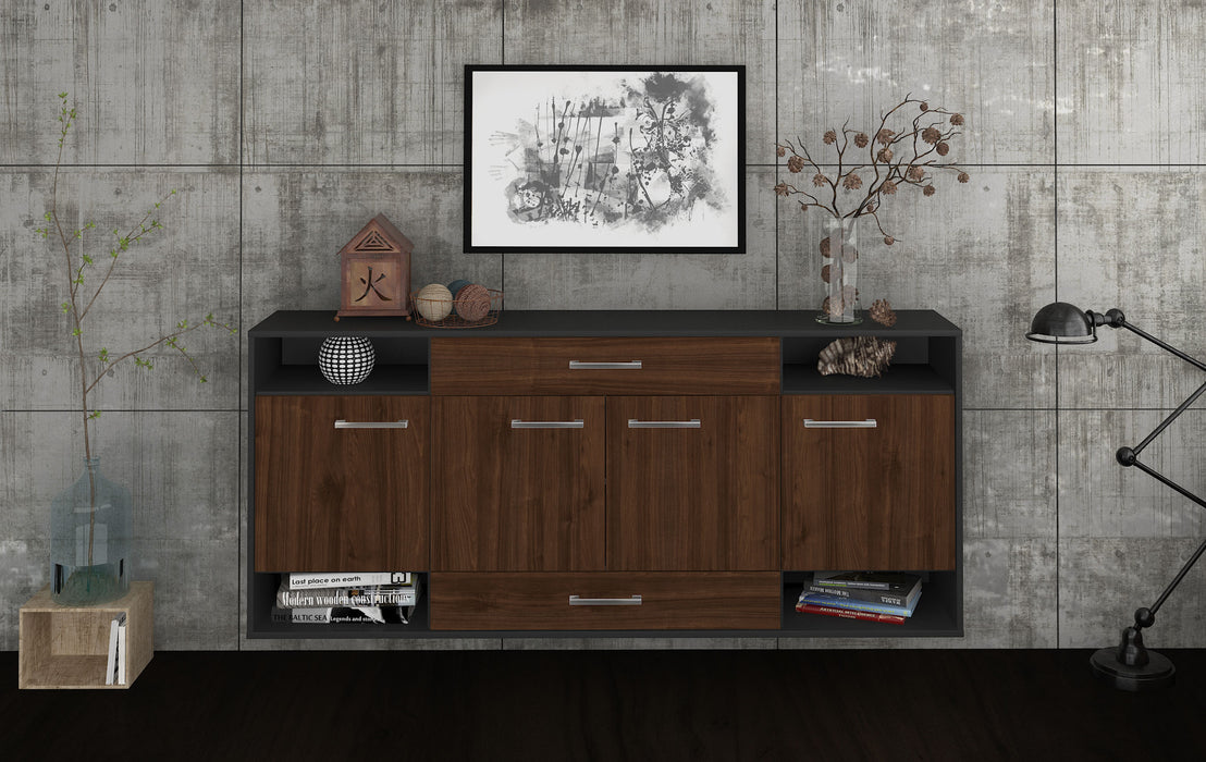 Sideboard Evansville, Walnuss Front (180x79x35cm) - Stil.Zeit Möbel GmbH