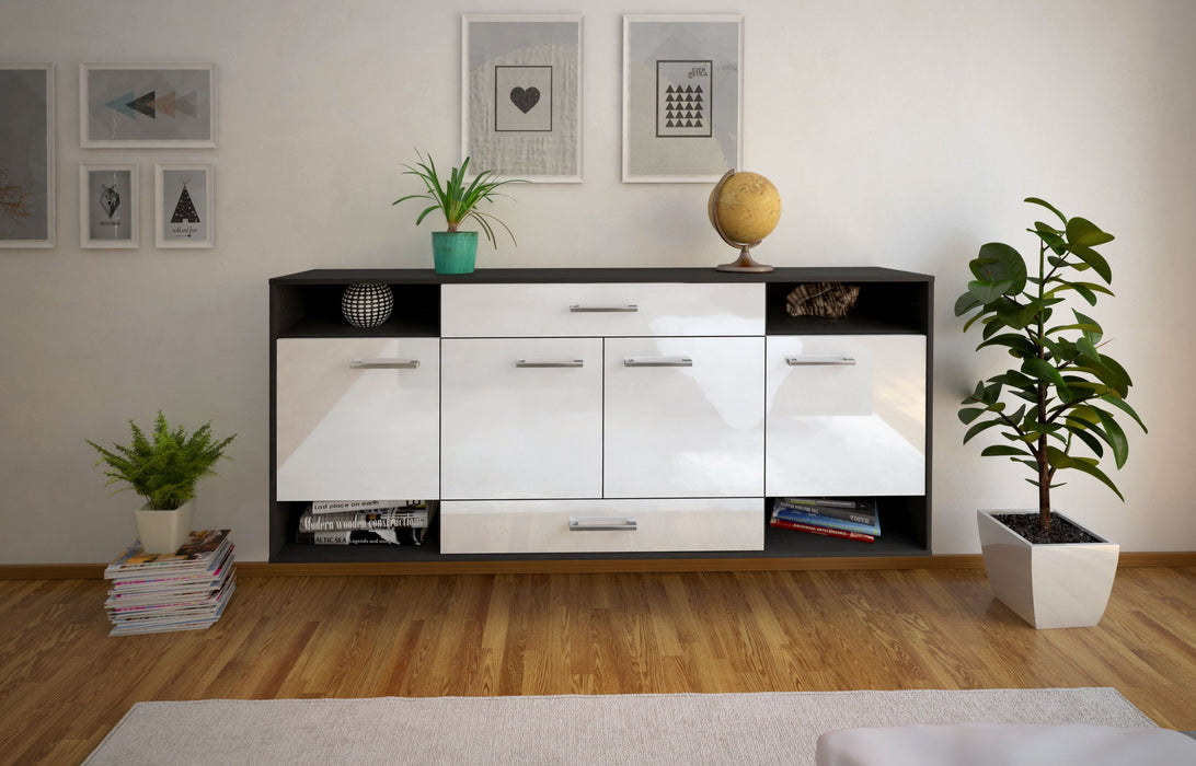 Sideboard Evansville, Weiß Front (180x79x35cm) - Stil.Zeit Möbel GmbH