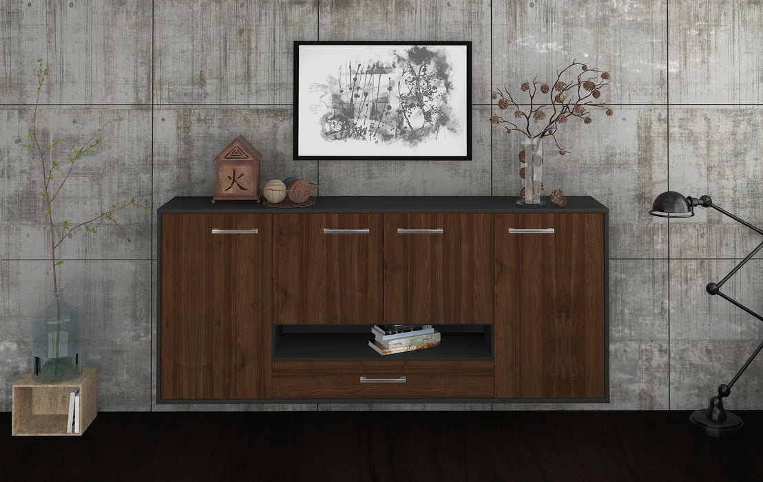 Sideboard Abilene, Walnuss Front (180x79x35cm) - Stil.Zeit Möbel GmbH