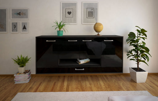 Sideboard Abilene, Schwarz Front (180x79x35cm) - Stil.Zeit Möbel GmbH