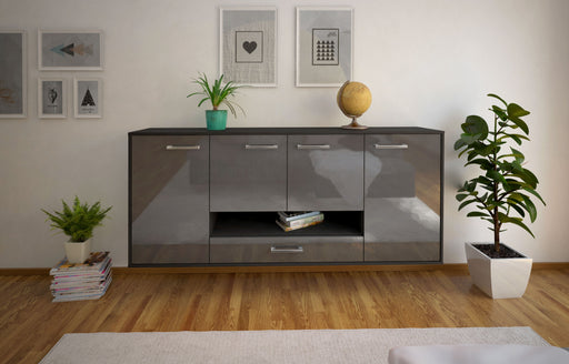 Sideboard Abilene, Grau Front (180x79x35cm) - Stil.Zeit Möbel GmbH