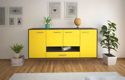 Sideboard Abilene, Gelb Front (180x79x35cm) - Stil.Zeit Möbel GmbH