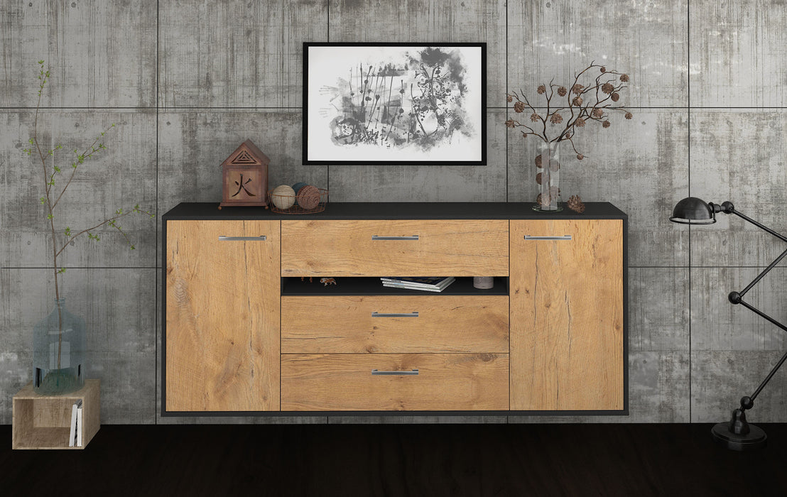 Sideboard McKinney, Eiche Front (180x79x35cm) - Stil.Zeit Möbel GmbH