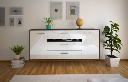 Sideboard McKinney, Weiß Front (180x79x35cm) - Stil.Zeit Möbel GmbH