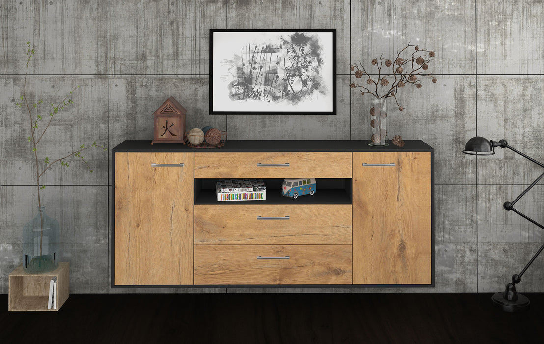 Sideboard Vallejo, Eiche Front (180x79x35cm) - Stil.Zeit Möbel GmbH