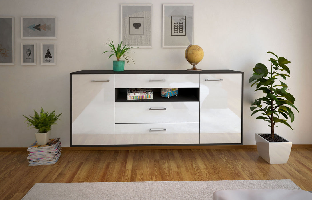 Sideboard Vallejo, Weiß Front (180x79x35cm) - Stil.Zeit Möbel GmbH