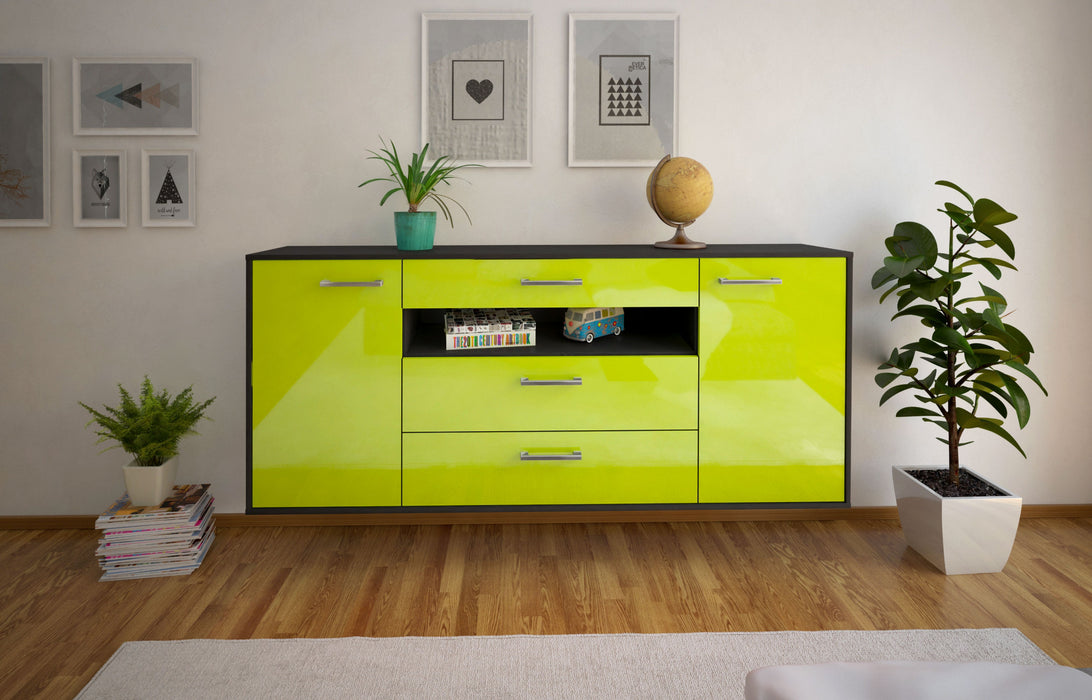 Sideboard Vallejo, Gruen Front (180x79x35cm) - Stil.Zeit Möbel GmbH