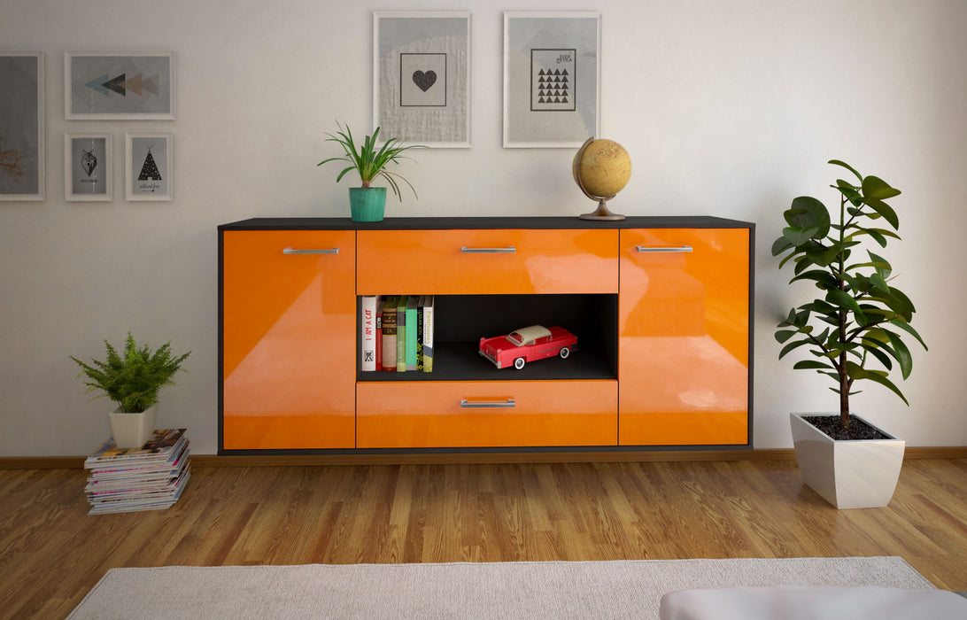 Sideboard Denton, Orange Front (180x79x35cm) - Stil.Zeit Möbel GmbH