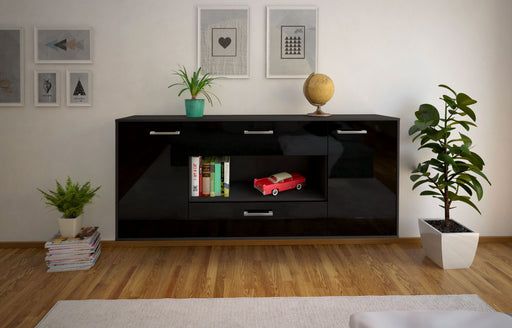 Sideboard Denton, Schwarz Front (180x79x35cm) - Stil.Zeit Möbel GmbH