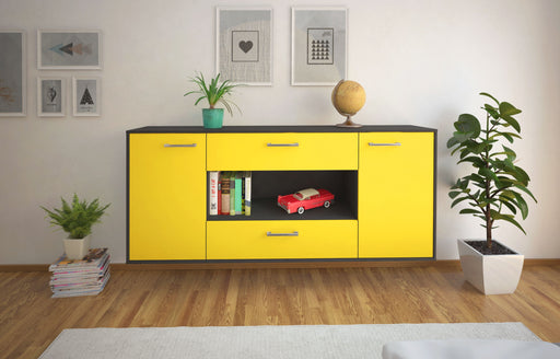 Sideboard Denton, Gelb Front (180x79x35cm) - Stil.Zeit Möbel GmbH